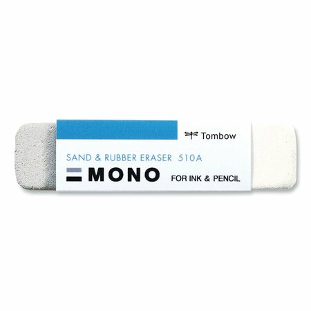 TOMBOW MONO Sand and Rubber Eraser, For Pencil/Ink Marks, Rectangular Block, Medium, White 57302